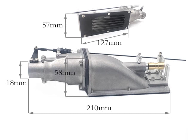 All-aluminum alloy 35mm metal water jet propulsion device, water jet propulsion pump, model boat water jet pump.