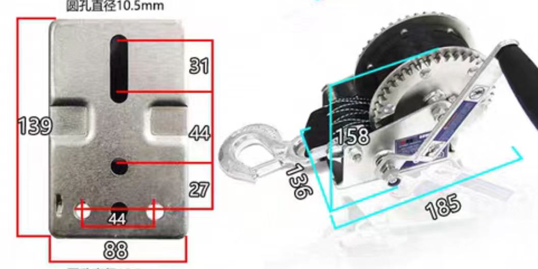Hand winch motorboat boat winch strong trailer winch